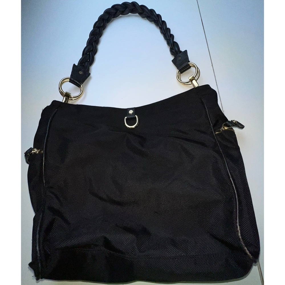 JPK PARIS 75 Black  NYLON TOTE  HOBO BUCKET SHOULDER BAG